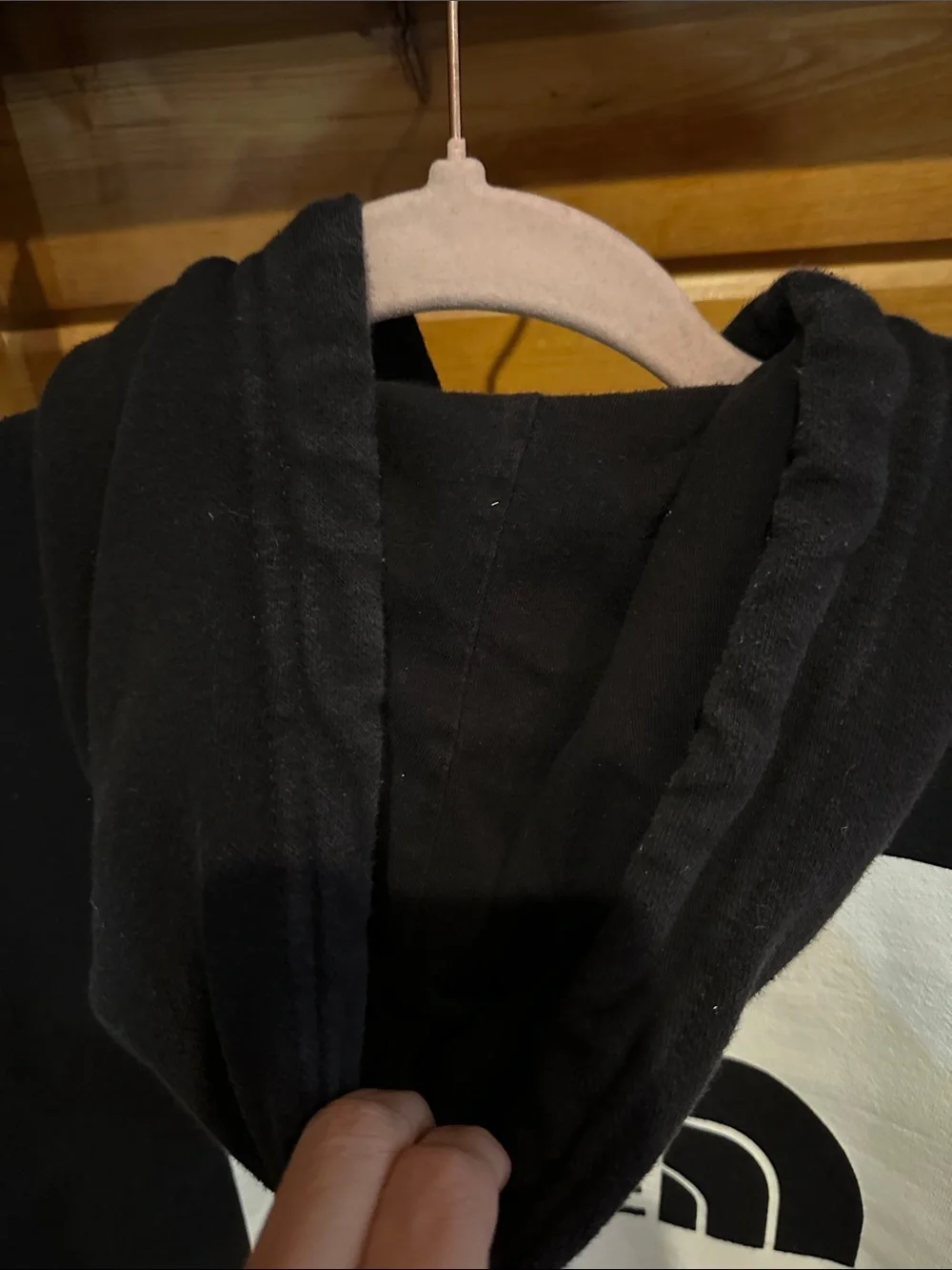 The North Face Black Pullover Hoodie with White Logo Square